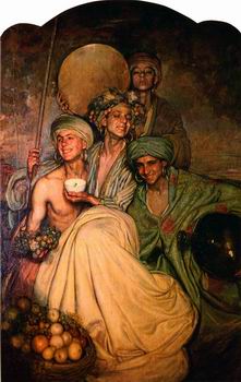 Arab or Arabic people and life. Orientalism oil paintings  543